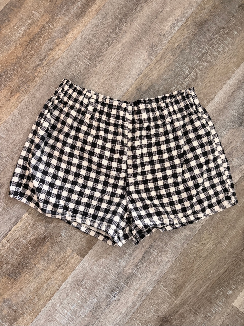 BeBop Black and White Gingham Athletic Shorts